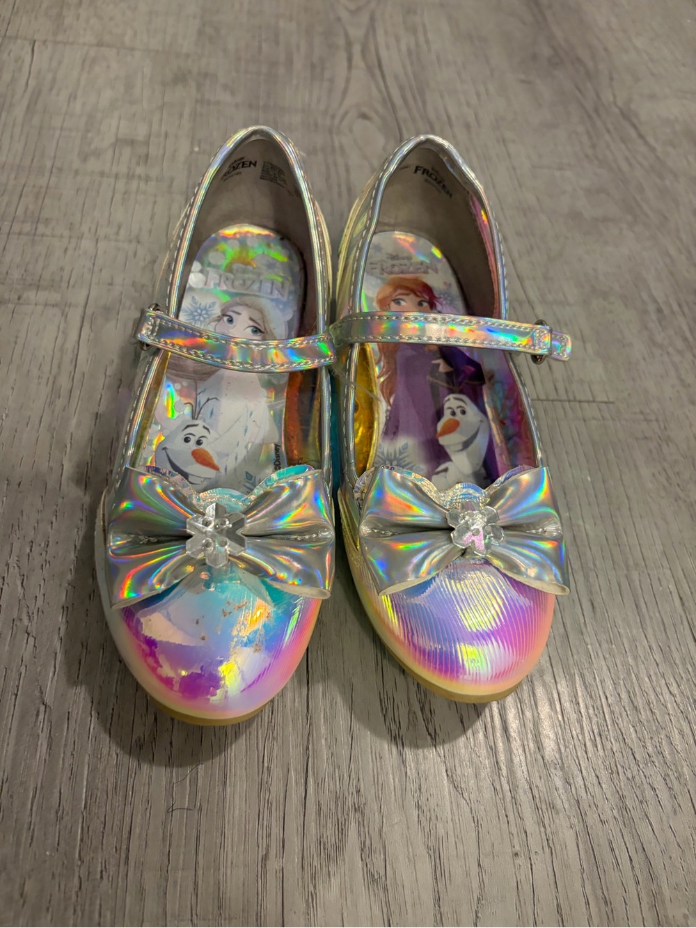 Disney Iridescent Holographic Mary Jane Dress Shoes with Bow